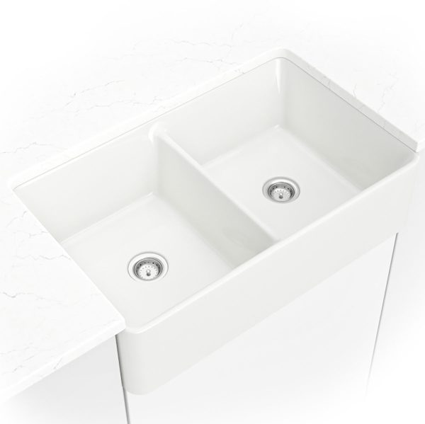 MSI Undermount Fireclay 31 7/8 in  x  19 3/4 in Double Bowl