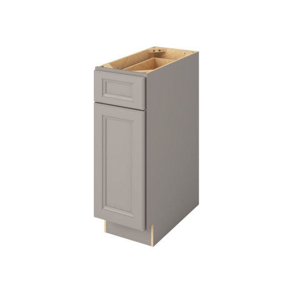 Monaco - 12" Base Cabinet, 1 Door-1 Drawer, 1 Shelf in Grey MGR-B12