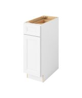 Monaco - 12" Base Cabinet, 1 Door-1 Drawer, 1 Shelf in White MWH-B12