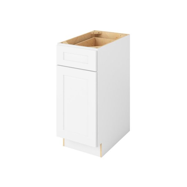 Cooper - 15" Base Cabinet, 1 Door-1 Drawer, 1 Shelf in White CWH-B15