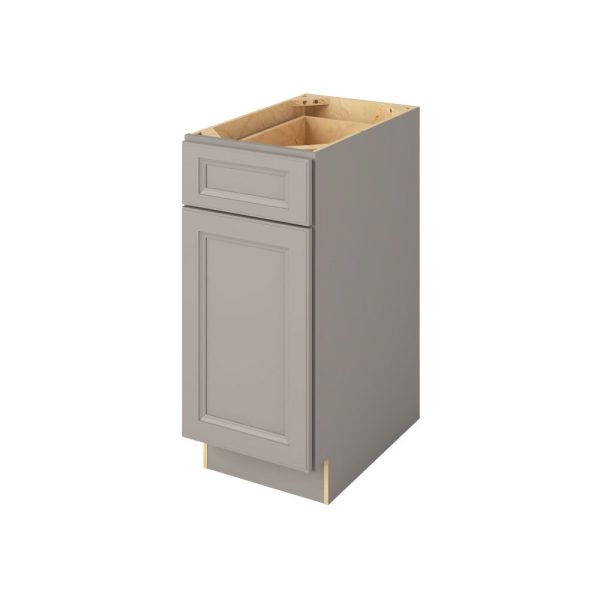 Monaco - 15" Base Cabinet, 1 Door-1 Drawer, 1 Shelf in Grey MGR-B15