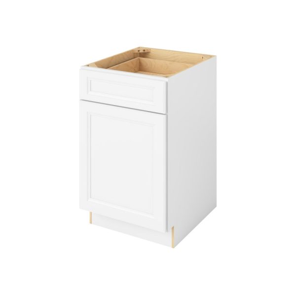 Monaco - 21" Base Cabinet, 1 Door-1 Drawer, 1 Shelf in White MWH-B21