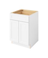 Monaco - 24" Base Cabinet, 2 Doors-1 Drawer, 1 Shelf in White MWH-B24