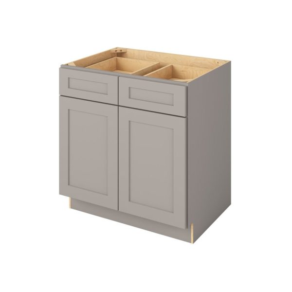 Cooper - 33" Base Cabinet, 2 Doors-2 Drawers, 1 Shelf in Grey CGR-B33