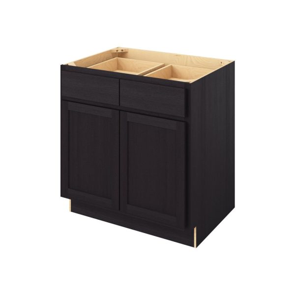 Hudson - 33" Base Cabinet, 2 Doors-2 Drawers, 1 Shelf in Espresso HES-B33