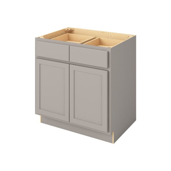 Hudson - 33" Base Cabinet, 2 Doors-2 Drawers, 1 Shelf in Grey HGR-B33