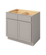 Hudson - 36" Base Cabinet, 2 Doors-2 Drawers, 1 Shelf in Grey HGR-B36