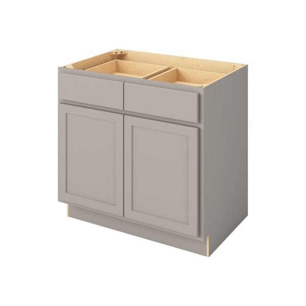 Hudson - 36" Base Cabinet, 2 Doors-2 Drawers, 1 Shelf in Grey HGR-B36