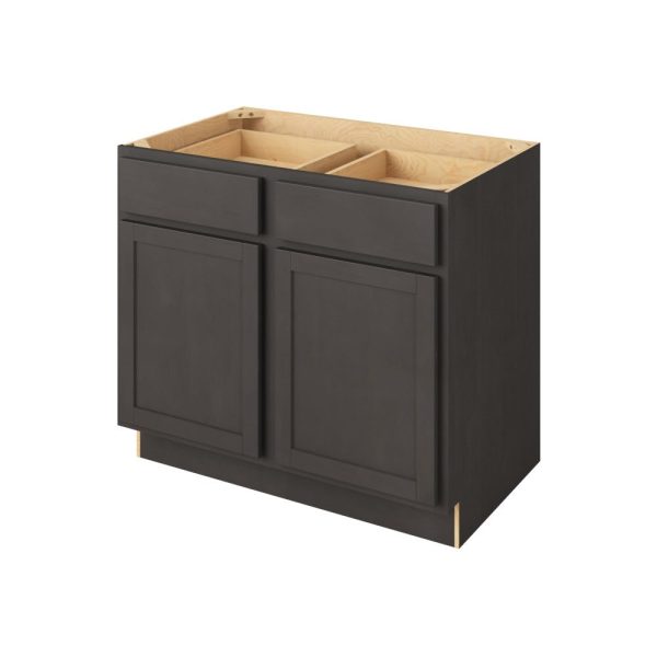 Hudson - 39" Base Cabinet, 2 Doors-2 Drawers, 1 Shelf in Slate HSL-B39