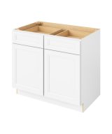 Monaco - 39" Base Cabinet, 2 Doors-2 Drawers, 1 Shelf in White MWH-B39