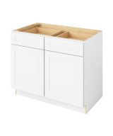 Cooper - 42" Base Cabinet, 2 Doors-2 Drawers, 1 Shelf in White CWH-B42