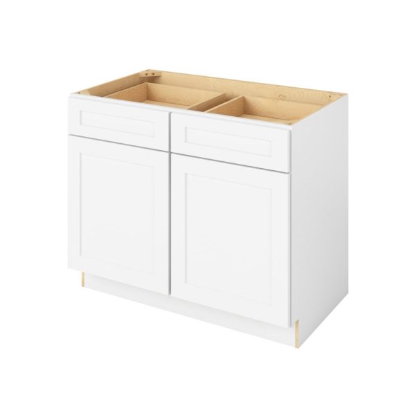 Cooper - 42" Base Cabinet, 2 Doors-2 Drawers, 1 Shelf in White CWH-B42