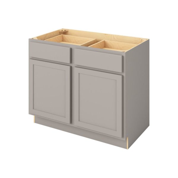 Hudson - 42" Base Cabinet, 2 Doors-2 Drawers, 1 Shelf in Grey HGR-B42