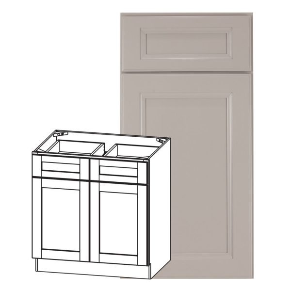 Monaco - 42" Base Cabinet, 2 Doors-2 Drawers, 1 Shelf in Grey MGR-B42