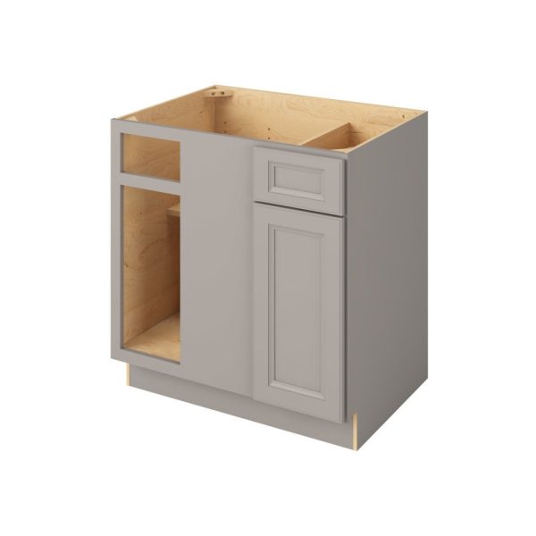 Monaco - 39"- 42" Universal Blind Base Cabinet, 1 Door-1 Drawer, 1 Shelf in Grey 42U-MGR-BBC39