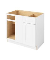 Cooper - 42"- 45" Universal Blind Base Cabinet, 1 Door-1 Drawer, 1 Shelf in White 45U-CWH-BBC42