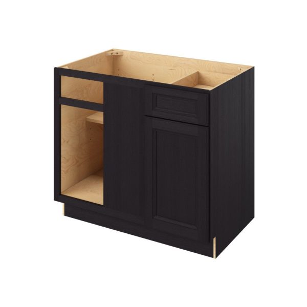 Monaco - 42"- 45" Universal Blind Base Cabinet, 1 Door-1 Drawer, 1 Shelf in Espresso 45U-MES-BBC42