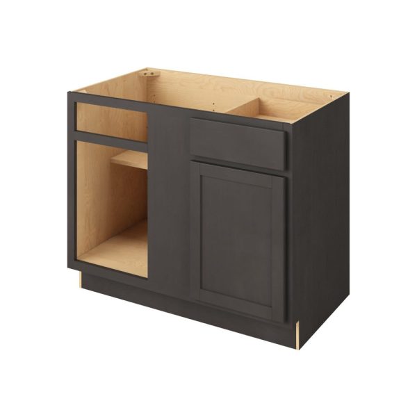 Hudson - 45"- 48" Universal Blind Base Cabinet, 1 Door-1 Drawer, 1 Shelf in Slate 48U-HSL-BBC45