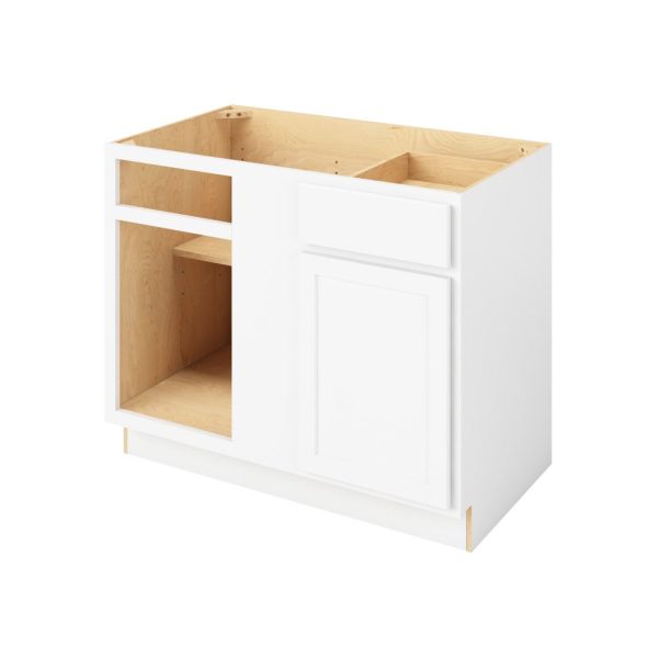 Hudson - 45"- 48" Universal Blind Base Cabinet, 1 Door-1 Drawer, 1 Shelf in White 48U-HWH-BBC45