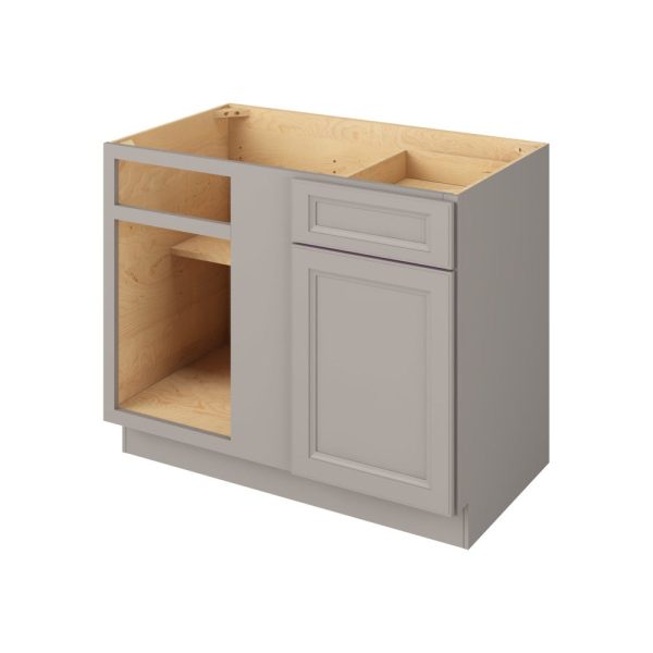 Monaco - 45"- 48" Universal Blind Base Cabinet, 1 Door-1 Drawer, 1 Shelf in Grey 48U-MGR-BBC45