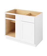 Monaco - 45"- 48" Universal Blind Base Cabinet, 1 Door-1 Drawer, 1 Shelf in White 48U-MWH-BBC45