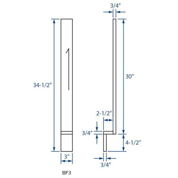 Cooper, Hudson, Monaco - 3" W x 34-1/2" H x 3/4" T Base Filler - in Espresso ESP-BF3