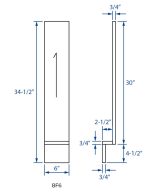 Cooper, Hudson, Monaco - 6" W x 34-1/2" H x 3/4" T Base Filler - in Espresso ESP-BF6