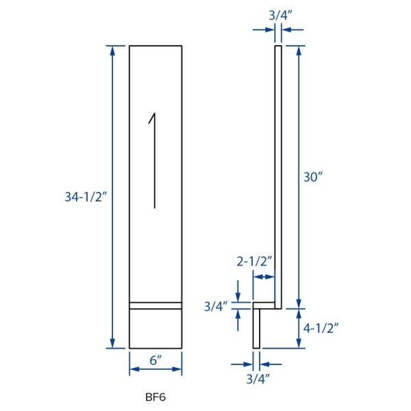 Cooper, Hudson, Monaco - 6" W x 34-1/2" H x 3/4" T Base Filler - in Espresso ESP-BF6