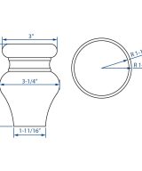 Cooper, Hudson, Monaco - 3-1/4" W x 4-1/2" H x 3-1/4" D Bun Foot - in Espresso ESP-BUNFOOT