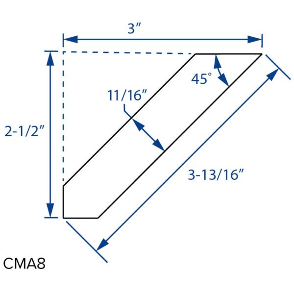 Cooper, Hudson, Monaco - 3-13/16" H 96" L x 11/16" T Crown Moulding Angled - in Espresso ESP-CMA8