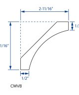 Cooper, Hudson, Monaco - 2-11/16" H 96" L x 1/2" T Cove Crown Moulding - in Sandstone SD-CMV8