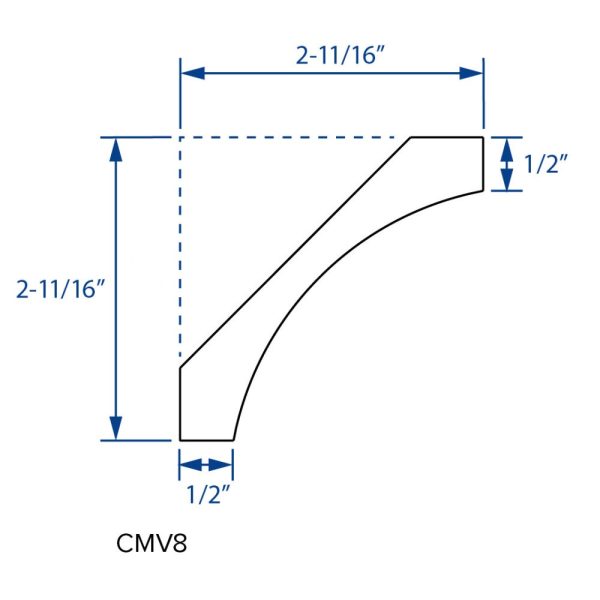 Cooper, Hudson, Monaco - 2-11/16" H 96" L x 1/2" T Cove Crown Moulding - in Sandstone SD-CMV8