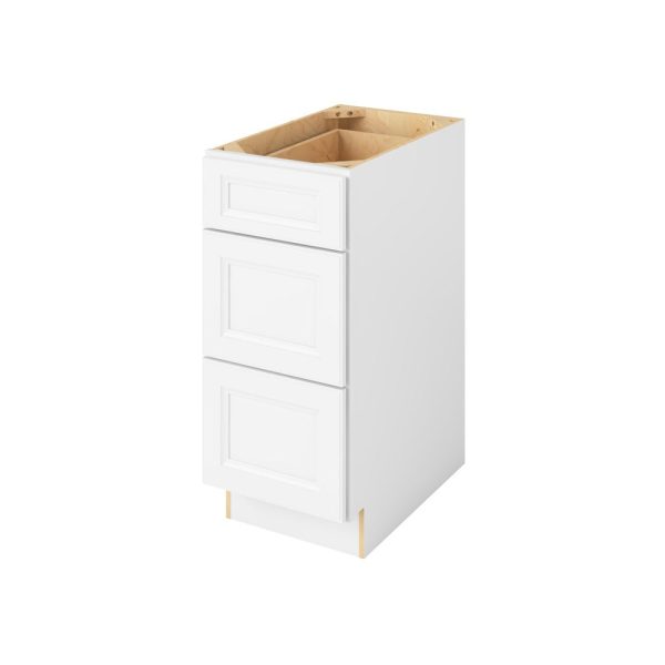 Monaco - 15" Three Drawer Base in White 3-MWH-DB15