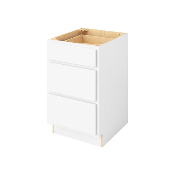 Hudson - 21" Three Drawer Base in White 3-HWH-DB21