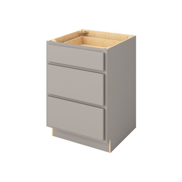 Hudson - 24" Three Drawer Base in Grey 3-HGR-DB24