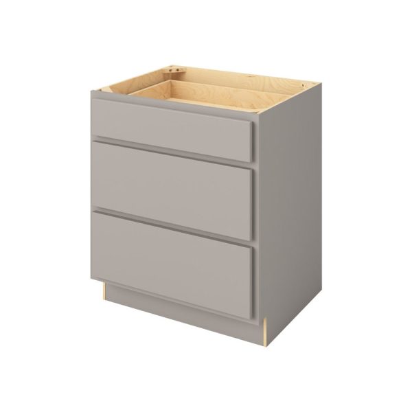 Hudson - 30" Three Drawer Base in Grey 3-HGR-DB30