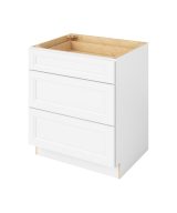 Monaco - 30" Three Drawer Base in White 3-MWH-DB30