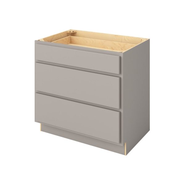 Hudson - 36" Three Drawer Base in Grey 3-HGR-DB36