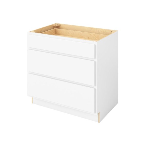 Hudson - 36" Three Drawer Base in White 3-HWH-DB36