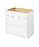 Monaco - 36" Three Drawer Base in White 3-MWH-DB36