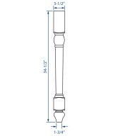 Cooper, Hudson, Monaco - 3-1/2" W x 34-1/2" H x 3-1/2" D Decorative Leg - in Espresso ESP-DECOLEG