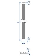 Cooper, Hudson, Monaco - 3" W x 42" H x 3/4" T Fluted Filler - in White PWH-FF342