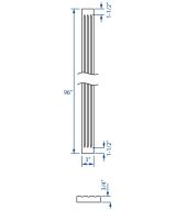 Cooper, Hudson, Monaco - 3" W x 96" H x 3/4" T Fluted Filler - in White PWH-FF396