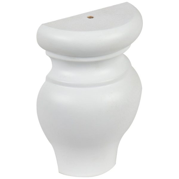 Cooper, Hudson, Monaco - 3-1/4" W x 4-1/2" H x 1-5/8" D Half Bun - split vertically - in White PWH-HBUNFOOT