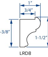 Cooper, Hudson, Monaco - 1-1/2" W x 96" L x 1" T Light Rail Decorative - in Espresso ESP-LRD8