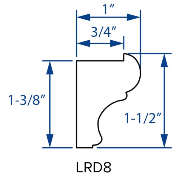 Cooper, Hudson, Monaco - 1-1/2" W x 96" L x 1" T Light Rail Decorative - in Espresso ESP-LRD8