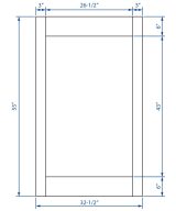 Cooper, Hudson, Monaco - 32-1/2" W x 55" H x 3/4" D Double Oven Panel Overlay - in Espresso ESP-OVD33P