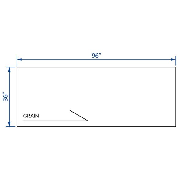 Cooper, Hudson, Monaco - 36" W x 96" L x 1/4" T Back Panel - Horizontal Grain - in White PWH-PH3696