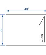 Cooper, Hudson, Monaco - 36" W x 48" L x 1/4" T Back Panel - Vertical Grain - in White PWH-PV3648