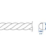 Cooper, Hudson, Monaco - 3/4" W x 96" L x 3/8" T Rope Moulding - in Espresso ESP-RM8